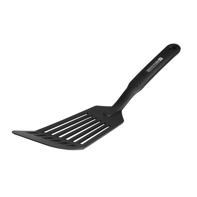 Nylon Long Slotted Spatula 32X8Cm Dishwasher Safe Black