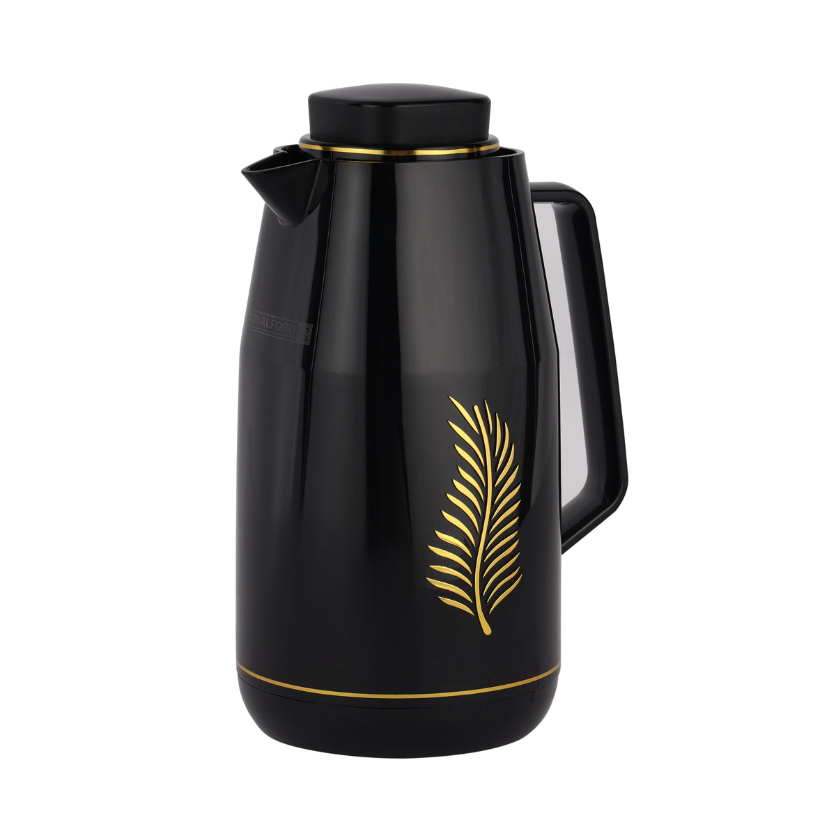 1.0 L Vacuum Flask With Pink Glass Inner And PP Outer Body Keeps Your Drinks Hot Or Cold Asbestos Free Hygienic Leak Proof Portable Design Suitable For Indoor Black/Gold
