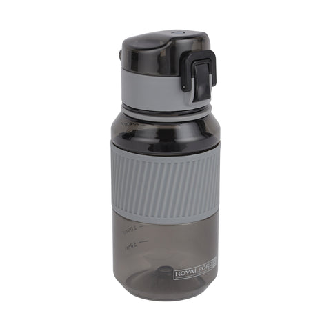 Royalford 480 ml Water Bottle- RF12354/ with Volume Tracker, Plastic Bottles with Push button Lid / Perfect for School, Office and Gym/ Leak-Proof and Eco-Friendly, Food-Grade and Elegant Design/ Pink and grey