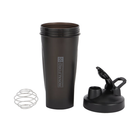 Royalford 600 ml Protein Shaker Bottle- RF12359/ Plastic ware for making Proteins Drinks, with Stainless Steel Blending Ball for Lump-Free Smooth Shakes/ Leak-Proof and Portable Design/ Suitable for Indoor and Outdoor Use/ Purple