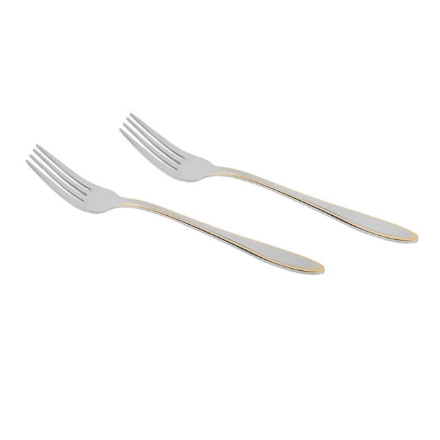 Royalford 2-piece Table Fork- RF12551/ 19.5 cm, Stylish and Light-Weight, 100% Food-Grade, Stainless Steel Construction/ Suitable for Dining Table, Home and Restaurant/ Ideal for Pasta, Rice Dishes, Meat, Vegetables, Dishwasher-Safe/ Silver