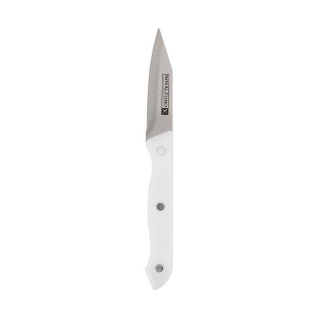 Royalford 6pcs Deluxe Kitchen Cutting Set RF12943 Stainless Steel Blades with PP Handle Wooden Cutting Board Peeler Non-Stick Non-Slip Stainless Steel Chef Knife Set