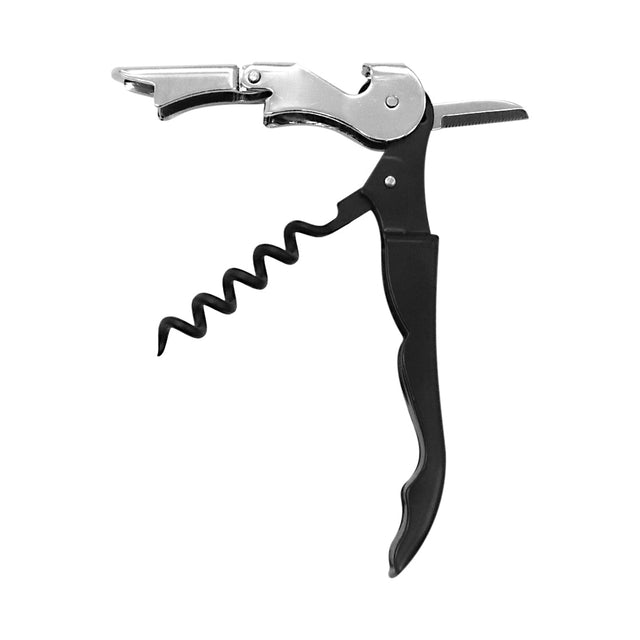Royalford Cork Screw- RF12953/ 3-in-1 Multifunctional Carbon Steel Tool, Includes Cork Screw, Bottle Opener and Foil Cutter/ Perfect for Home Kitchens, Bars, Restaurants, Picnics, Parties/ Black
