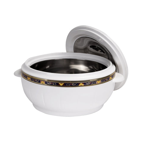 Classic Casserole With Lid White with intricate pattern 6Liters