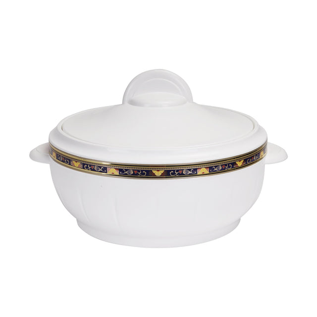 Classic Casserole With Lid White with intricate pattern 6Liters