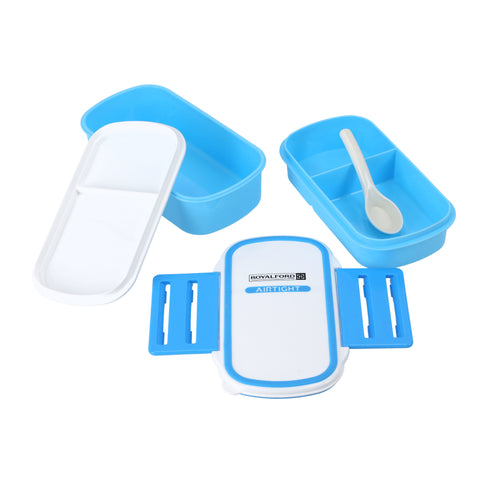 Airtight Lunch Box with 2 Layer Blue 1.4Liters