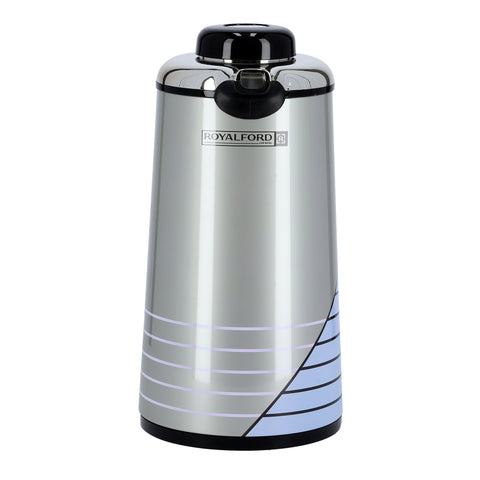 Royalford High Quality Vaccum Flask Glass With Liner 1.6L Long Heat And Cold Retention, Comfortable Handle, Pouring Spot, Rf5785 Gold - Silver/Purple-Assorted Multicolour