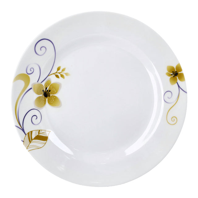 Round Dinner Plate White/Beige/Brown 10inch