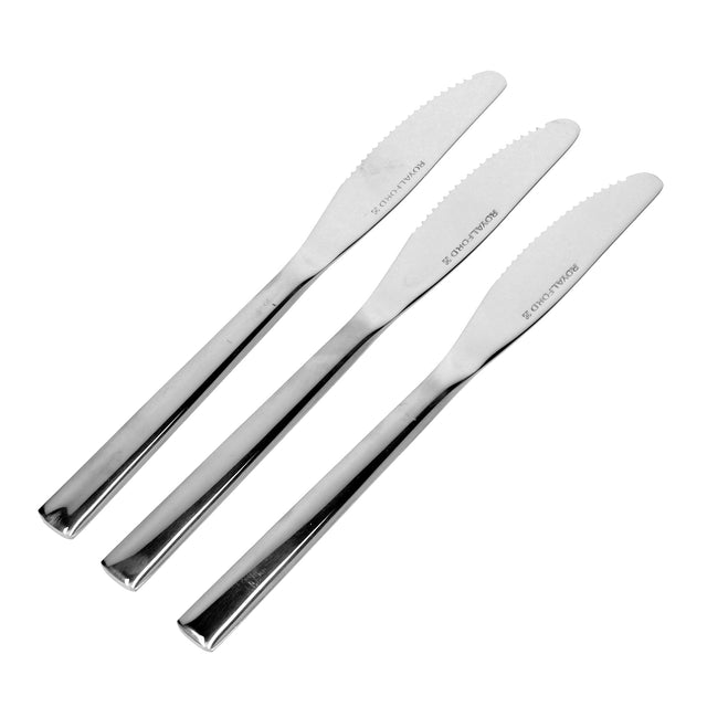 3Pcs Stainless Steel 4mm Dinner Knives Royalford RF7234