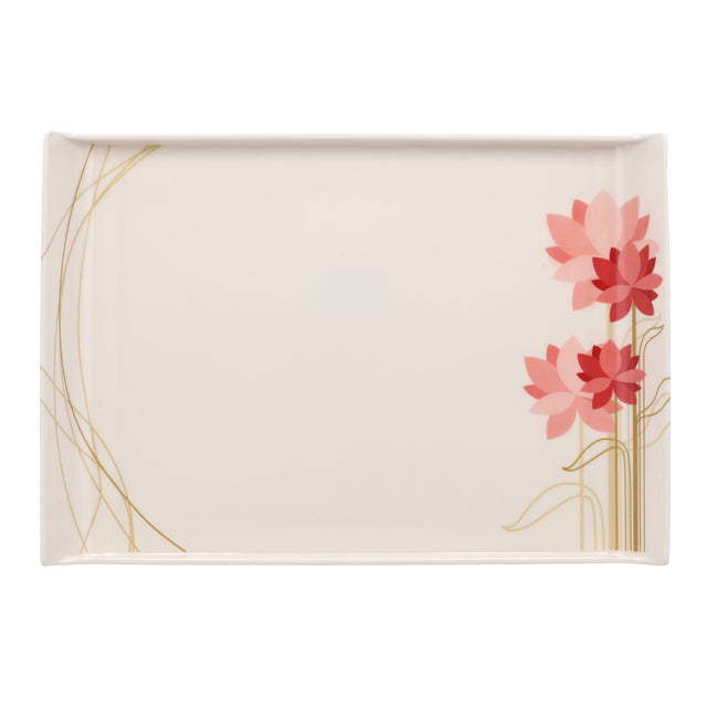 Printed Serving Tray White/Pink/Green 38.6.7x2.0cm
