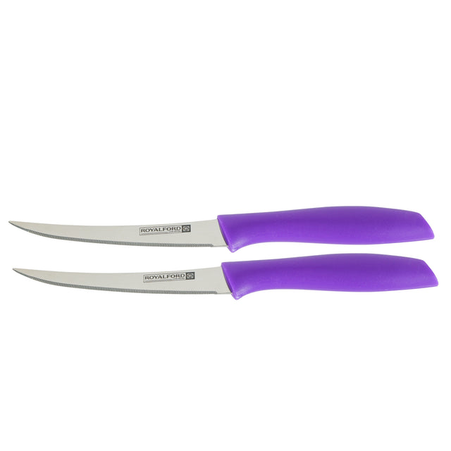 2-Piece Fruit Knife High Grade Extra Sharp Ss Blade With Strong Pp Handle Purple