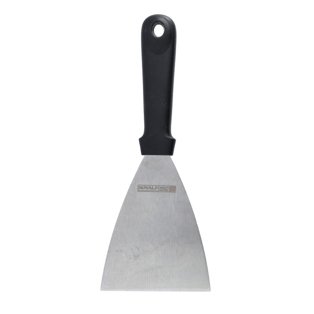Royalford RF8740 Stainless Steel Scraper - Portable Ergonomic Long Handle Multi-Purpose Slanted Blade Cutter | Bench Scraper Food Scraper Icing Smoother Blade | Ideal Slice, chop, scrape, mince, and scoop