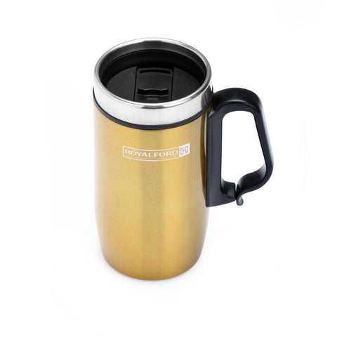 Royalford RFU9038 280ml Coffee Mug – Double Wall, Stainless Steel, Hot & Cool, Vacuum Insulation, Leak-Resistant – Preserves Flavor and Freshness