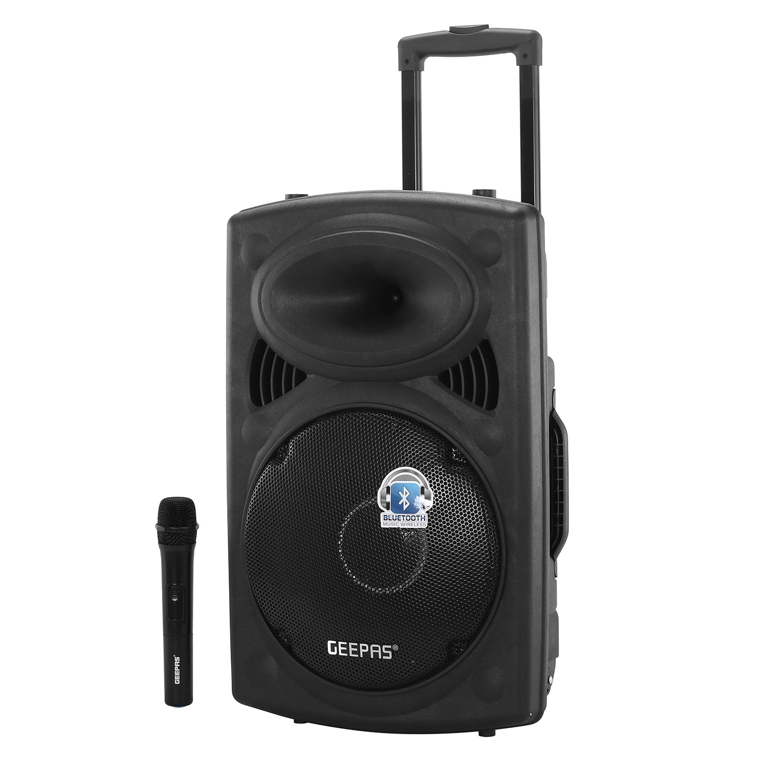Rechargeable Portable Trolley Speaker System With USB/Bluetooth/SD Card Slots/FM Radio GMS8519 Black