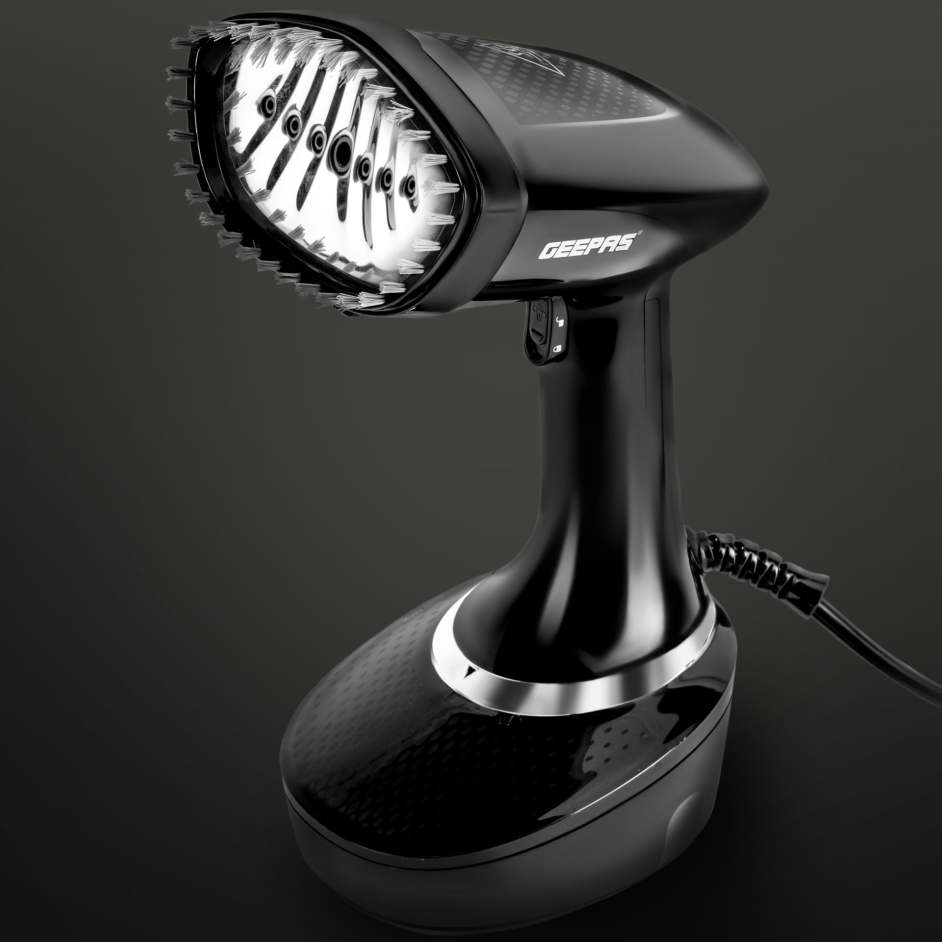 Handheld Garment Steamer With Stainless Steel Panel, Continuous Steam Output Upto 25G/Min, 400 ML Detachable Water Tank, Vertical Ironing Function, 360 Degree Swivel Cord Protection 400 ml 1500 W GGS25041 Black