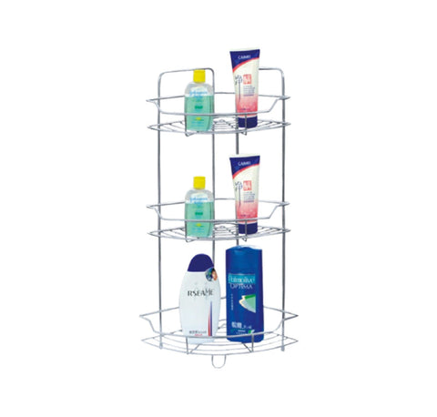 3-Tier Stainless Steel Corner Rack Silver 12cm