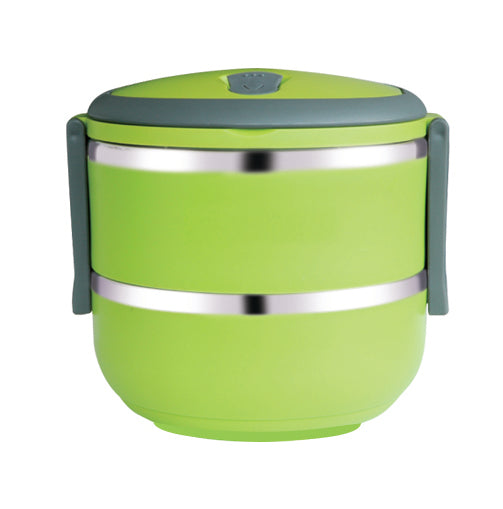 Double Layer Lunch Box | Leak-Proof Airtight Food Storage Container with Stainless Steel Inner | Portable Dishwasher Safe Lunch Box