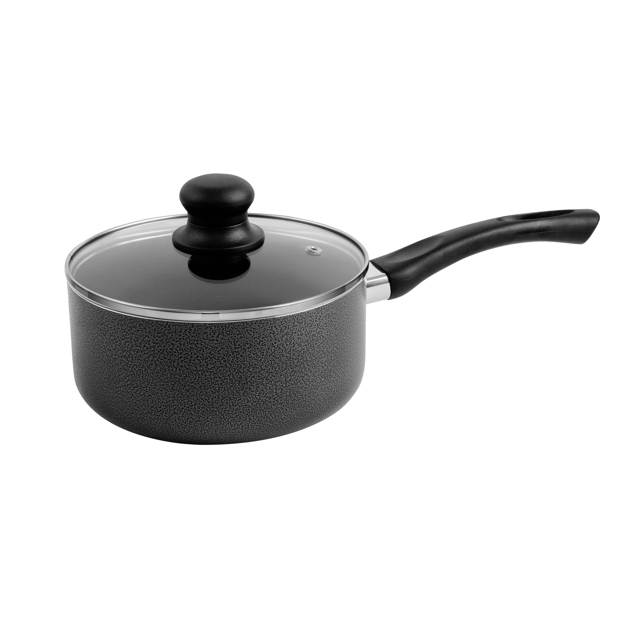 8-Piece Glass Cookware Set Black Fry Pan 24, Saucepan 18, Small Casserole 20, Big Casserole 24cm