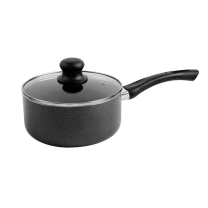8-Piece Ceramic Cookware Set Black Fry Pan 24, Saucepan 18, Small Casserole 20, Big Casserole 24cm