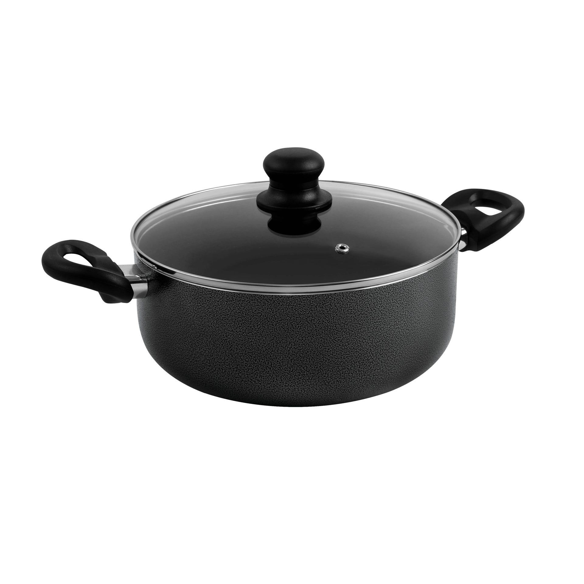 8-Piece Ceramic Cookware Set Black Fry Pan 24, Saucepan 18, Small Casserole 20, Big Casserole 24cm