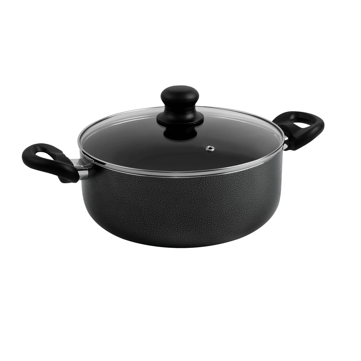 8-Piece Ceramic Cookware Set Black Fry Pan 24, Saucepan 18, Small Casserole 20, Big Casserole 24cm