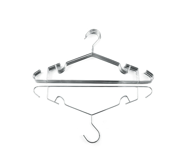 6-Piece Metal Cloth Hangers With Extra Hooks Silver