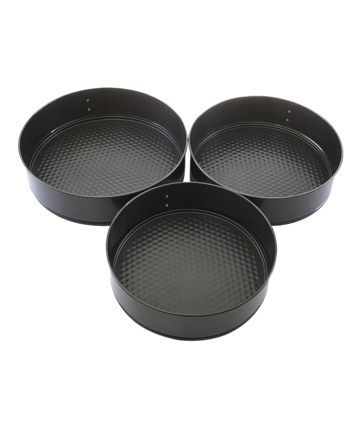 3-Piece Baking Tray Set Black 24,26, 28cm