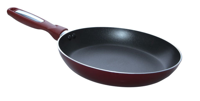 Aluminum 3 Layer Non-Stick Coating Fry Pan with  Ergonomic Handle Red