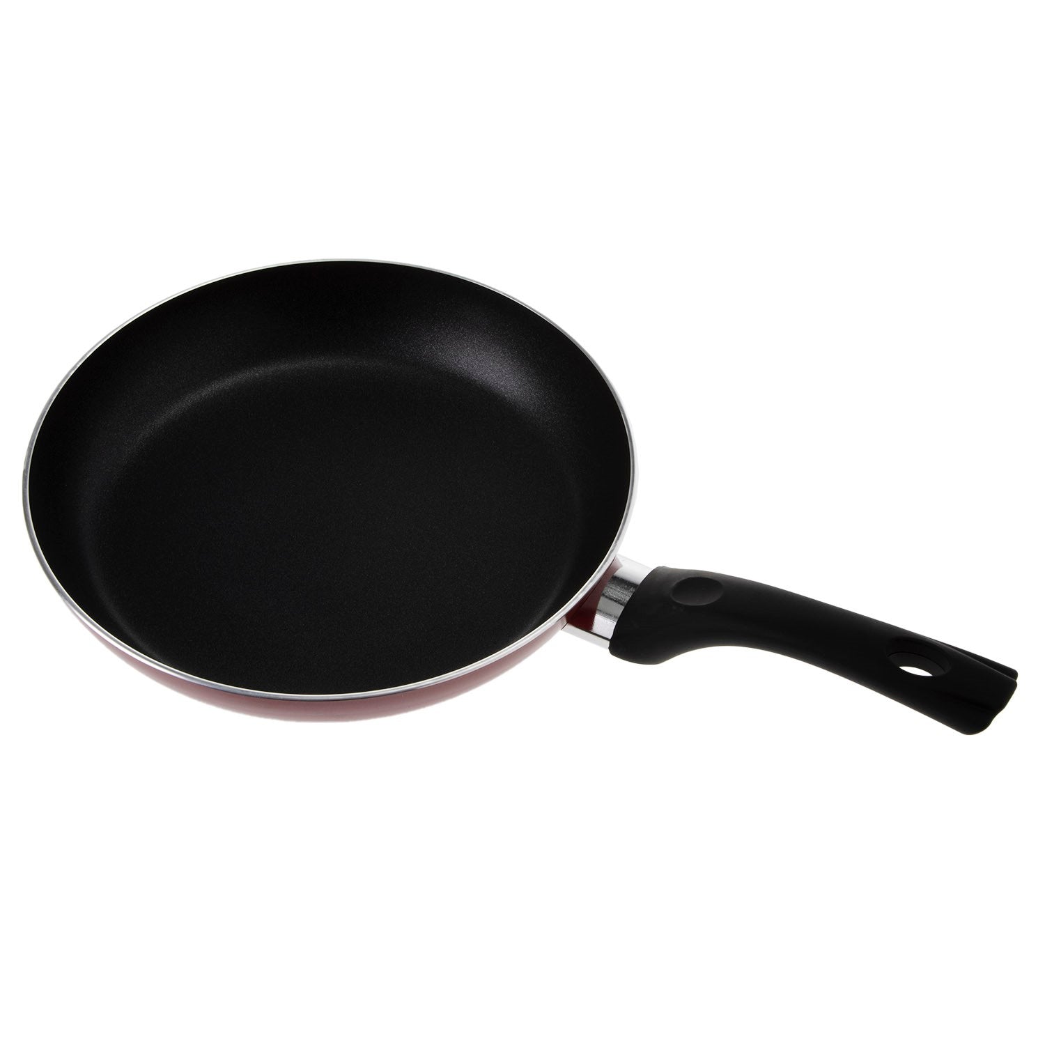 Aluminum 3 Layer Non-Stick Coating Fry Pan with  Ergonomic Handle Red