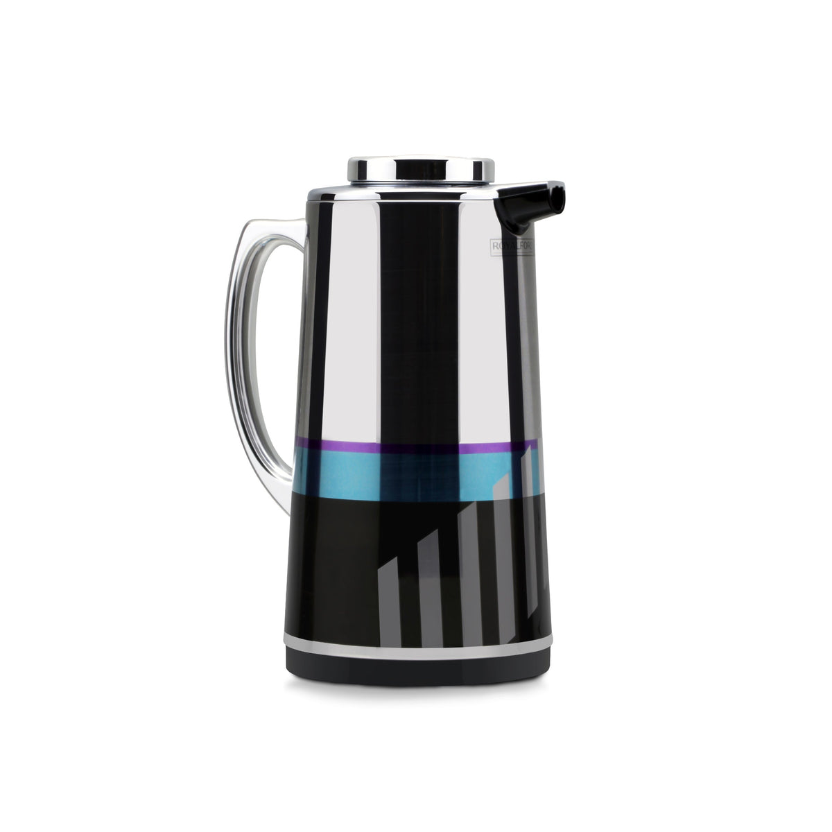 Royalford RF7947 1.3L Silver Vacuum Flask - Stainless Steel Keeping Hot/Cold Long Hour Heat/Cold Retention, Multi-Walled, Hot Water, Tea, Beverage | Ideal for Social Occasion & Outings | 1 Year Warranty Silver/Black/Blue