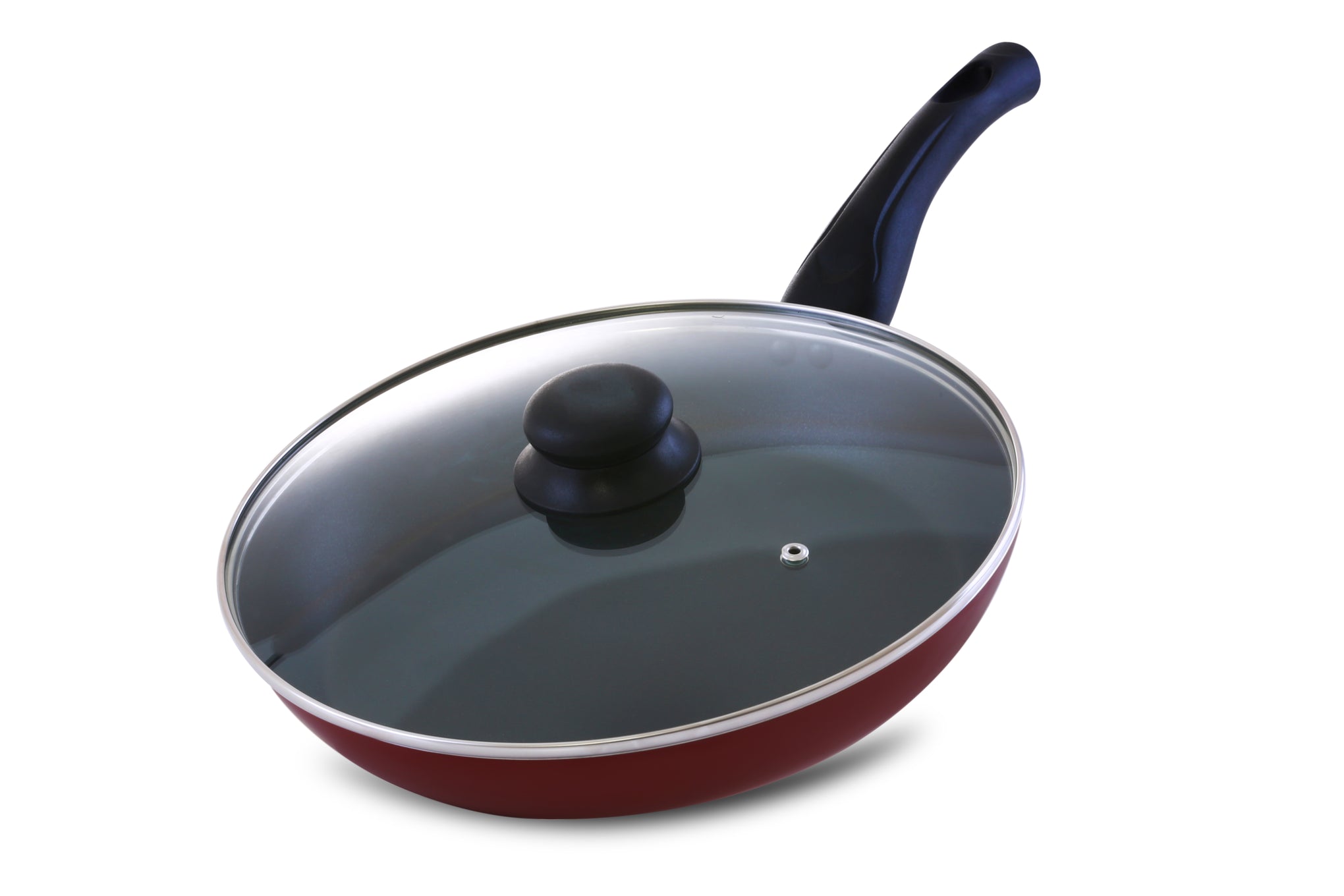 28CM Aluminium Non-Stick Fry Pan with Glass Lid – Deep Saute Pan for Gas Hob Cooking, Durable Granite Coating, Ergonomic Cool-Touch Handle, Ideal for Frying, Sautéing & Stir-Frying – Black Black 28 cmcm