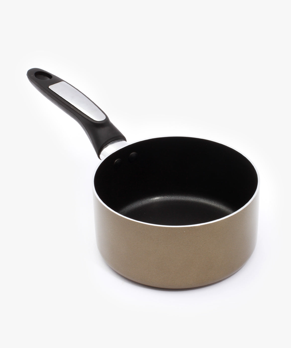 16cm Saucepan with Lid – Heat-Resistant Exterior, Non-Stick Coated Interior, Comfortable Handle, Tempered Glass Lid Gold 16cm