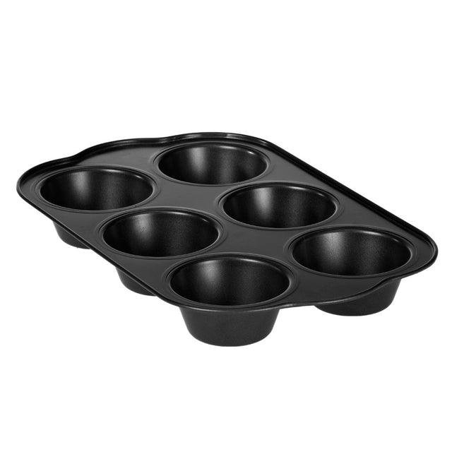 6-Cup Muffin Pan Black 34.7x22.2x4.8cm