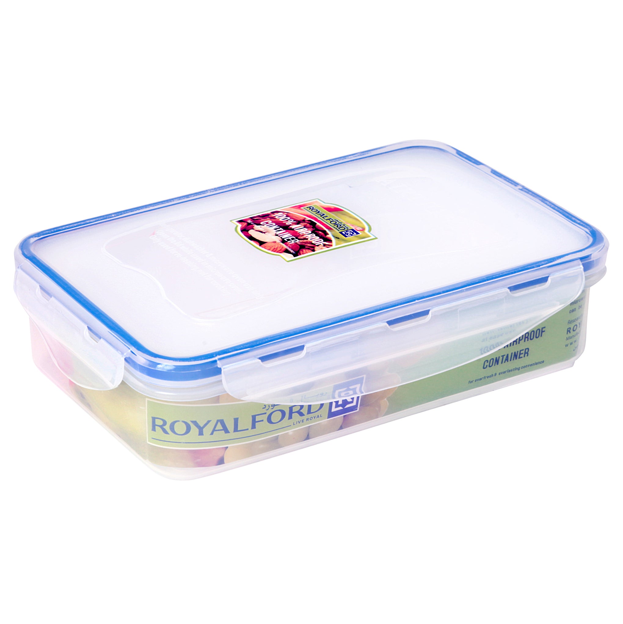 Air Proof Box With Silicone Sealing Ring Premium Quality Plastic Ware 800 Ml Multi Color 20.5 X 13.2 X 5 Cm Bpa Free Leak Free Odor Free