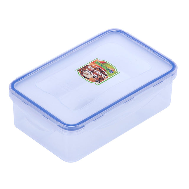 Airproof Box With Silicone Sealing Ring, Premium Quality Plastic Ware 1100 Ml, 20.5 X 13.2 X 6.5 Cm Clear With Blue 1100ml