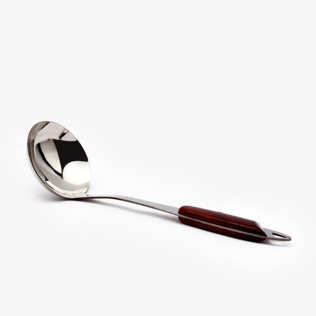 Stainless Steel Soup Spoon Brown Series Wooden Finish Pp Handle 31X9X7.5Cm Multicolor