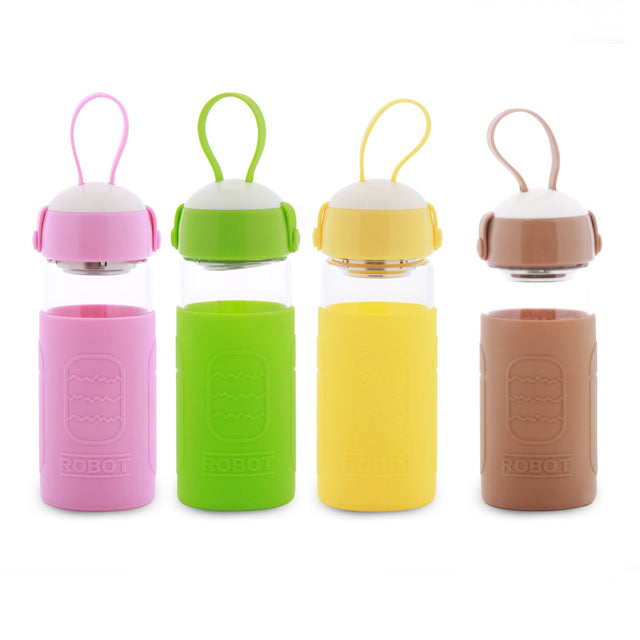 Silicone Covered Water Bottle Pink 400ml