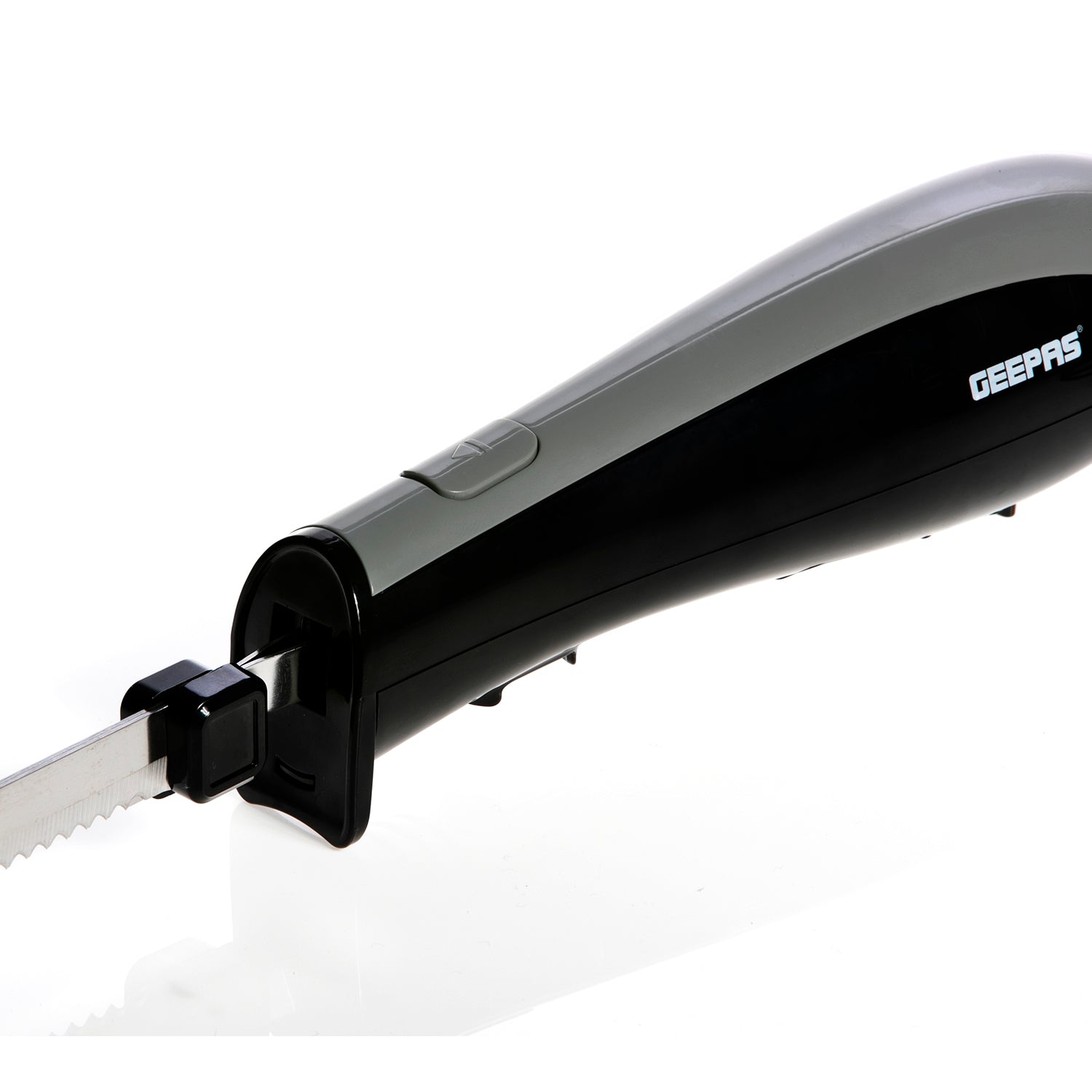 Geepas 150W Electric Knife - Serrated Carving Knife - Can Cut Turkey, Meat, Bread, Vegetables, Fruits, Ham, and Cooked Beef - Single Start Button & Eject Button