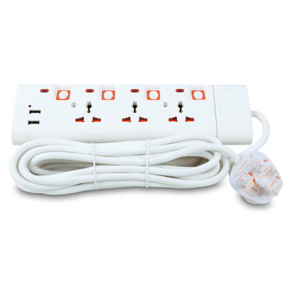 مقبس تمديد جيباس GES5803 مع منفذ USB / 3 منافذ - طول 5 متر 1x20
