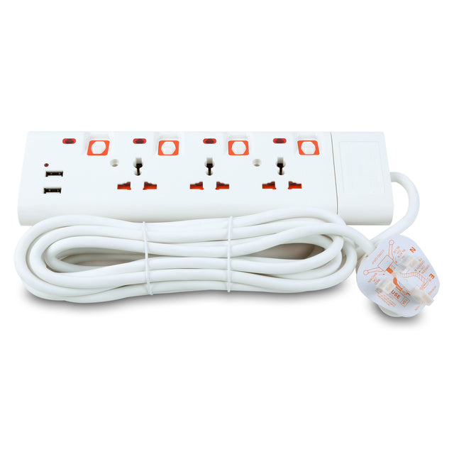 Geepas GES5803 Extension Socket With USB Port/3Way-5M1x20