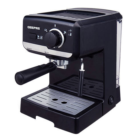 Cappuccino Maker - 15 Bar Power Brewing Pump, 2 Cups Dual Stainless Steel Filters, Overheat & Over Pressure Protected, Indicator On\Off Lights, Easy To Clean With Detachable Parts GCM6108 Black