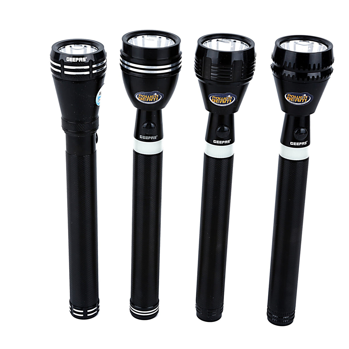 Zoomable LED Flashlight Pack of 4 | 7W Laser High-Power LEDs| 5000mAh Battery10 Hours Continuous Working with Aluminum Alloy Housing| Type C Charging GFL4639N Black 29cm