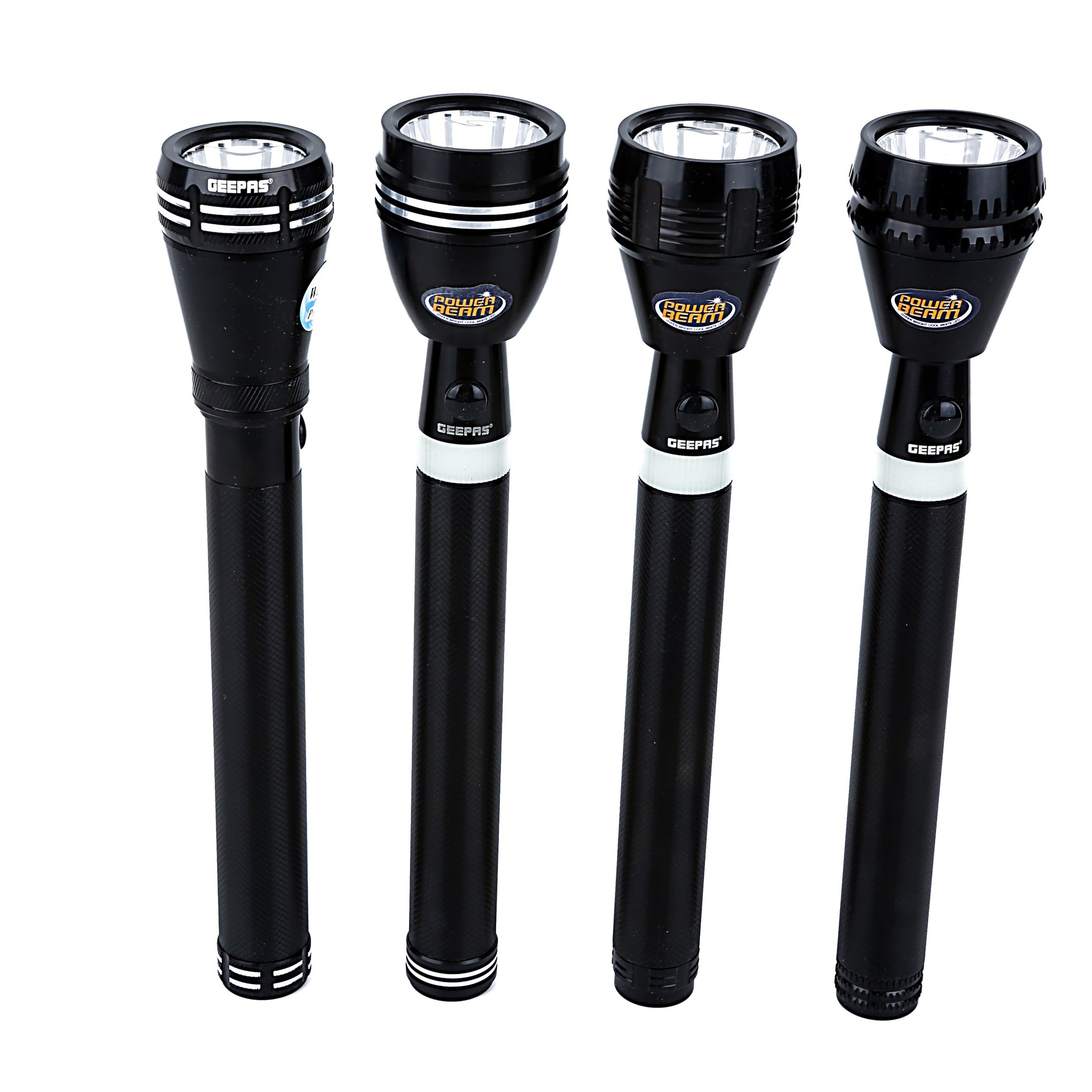 Zoomable LED Flashlight Pack of 4 | 7W Laser High-Power LEDs| 5000mAh Battery10 Hours Continuous Working with Aluminum Alloy Housing| Type C Charging GFL4639N Black 29cm