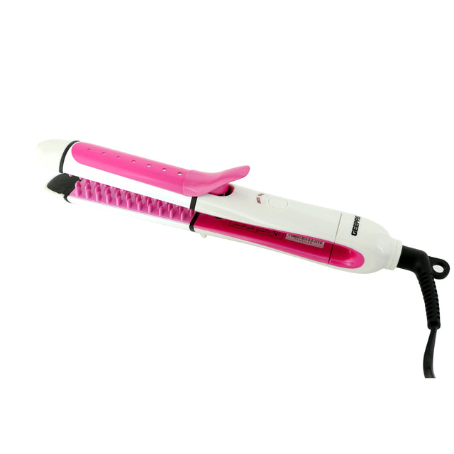 Hair Curler with Ceramic Plate Pink/White