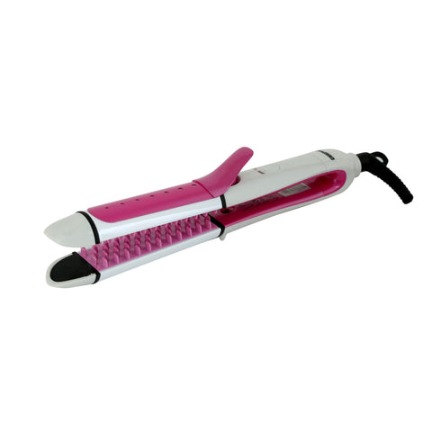 Hair Curler with Ceramic Plate Pink/White