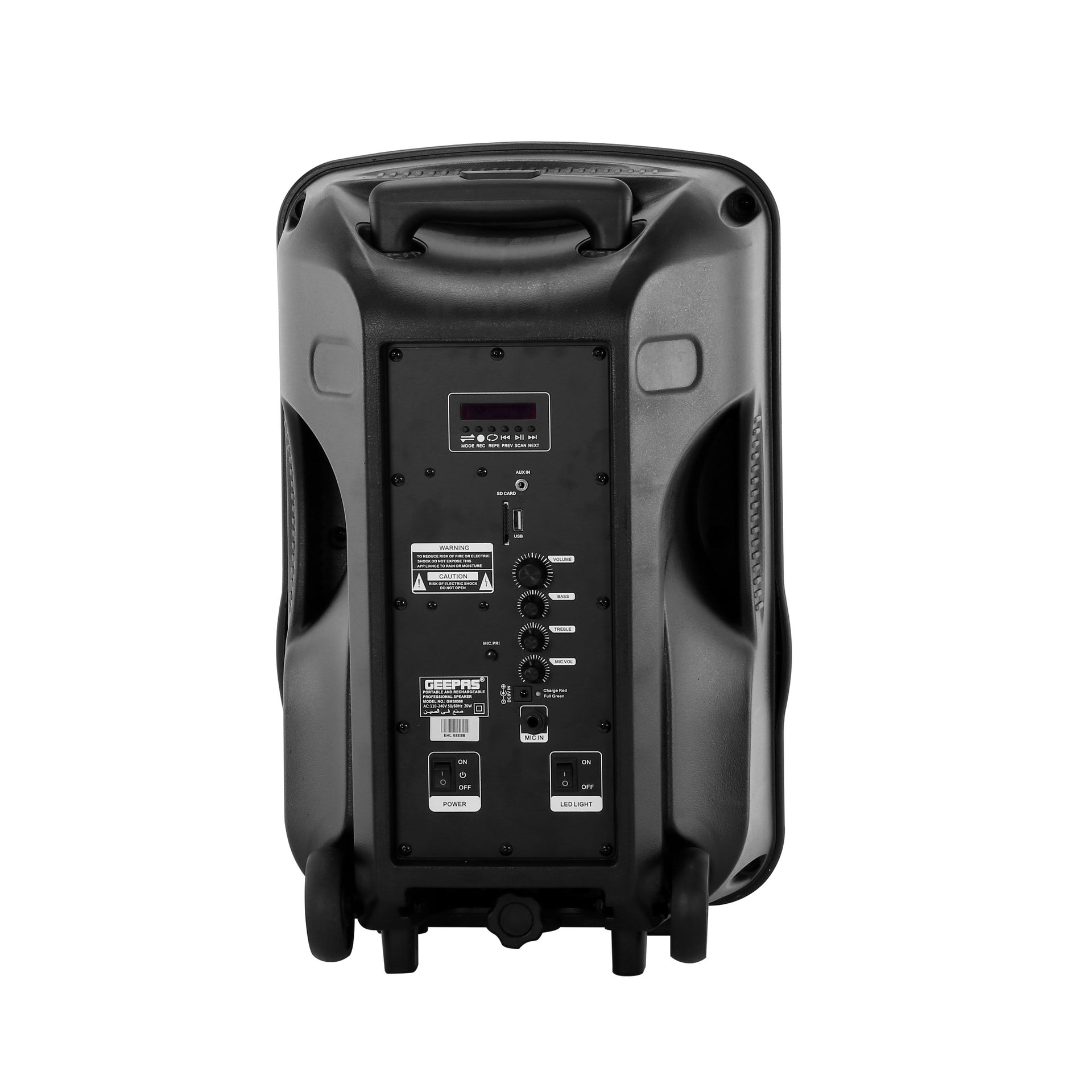 Portable & Rechargeable Professional Speaker With Blue tooth & TWS Function, Remote Control,, USB/Bluetooth/SD Card Slots/FM Radio, 35000W PMPO, GMS8568, Black GMS8568 Black