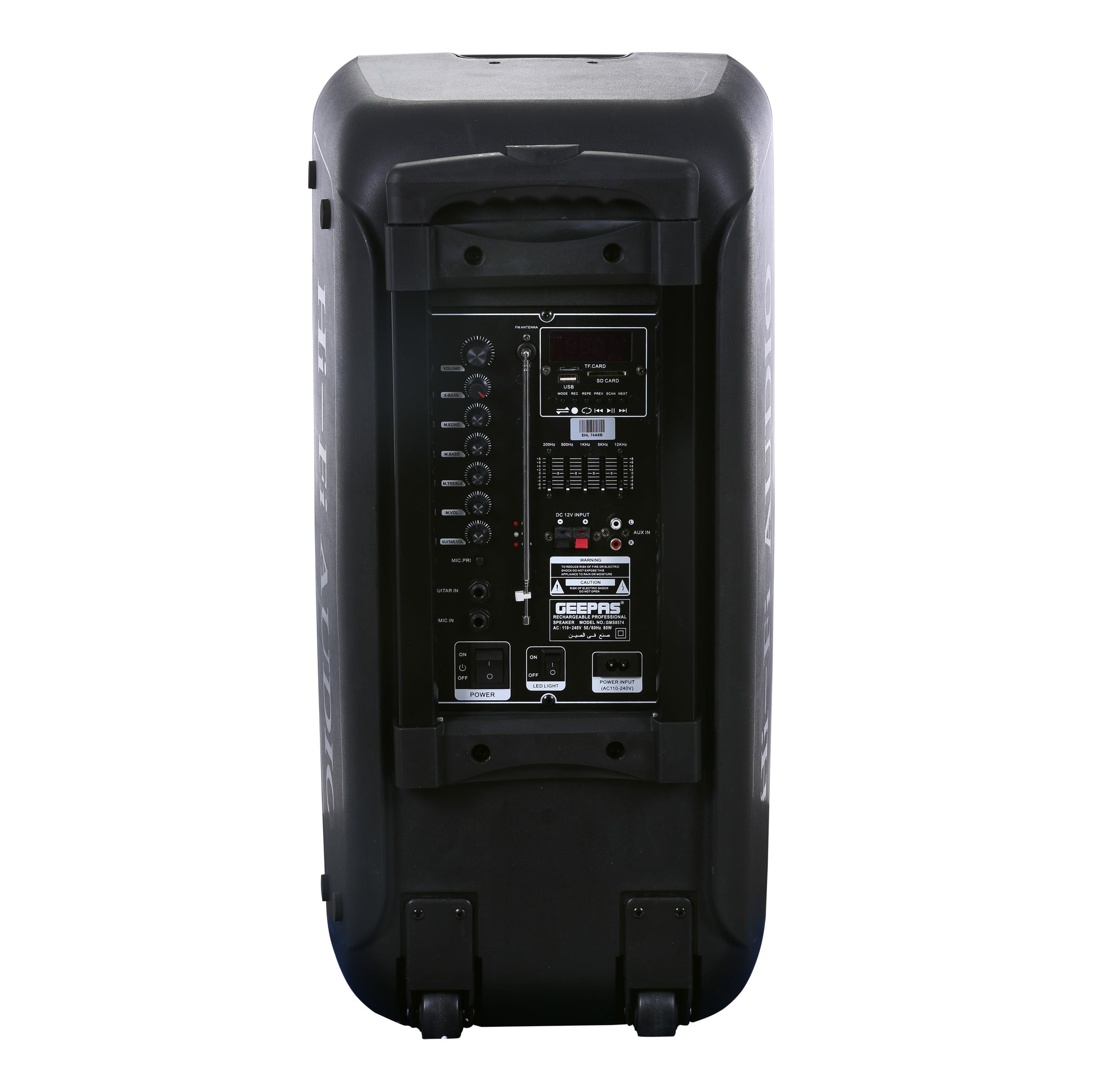 Portable And Rechargeable Professional Speaker- 10 Inch- Wireless Microphones, Battery Rechargeable | 50000 PMPO | Portable Woofer With Trolley Handle Black