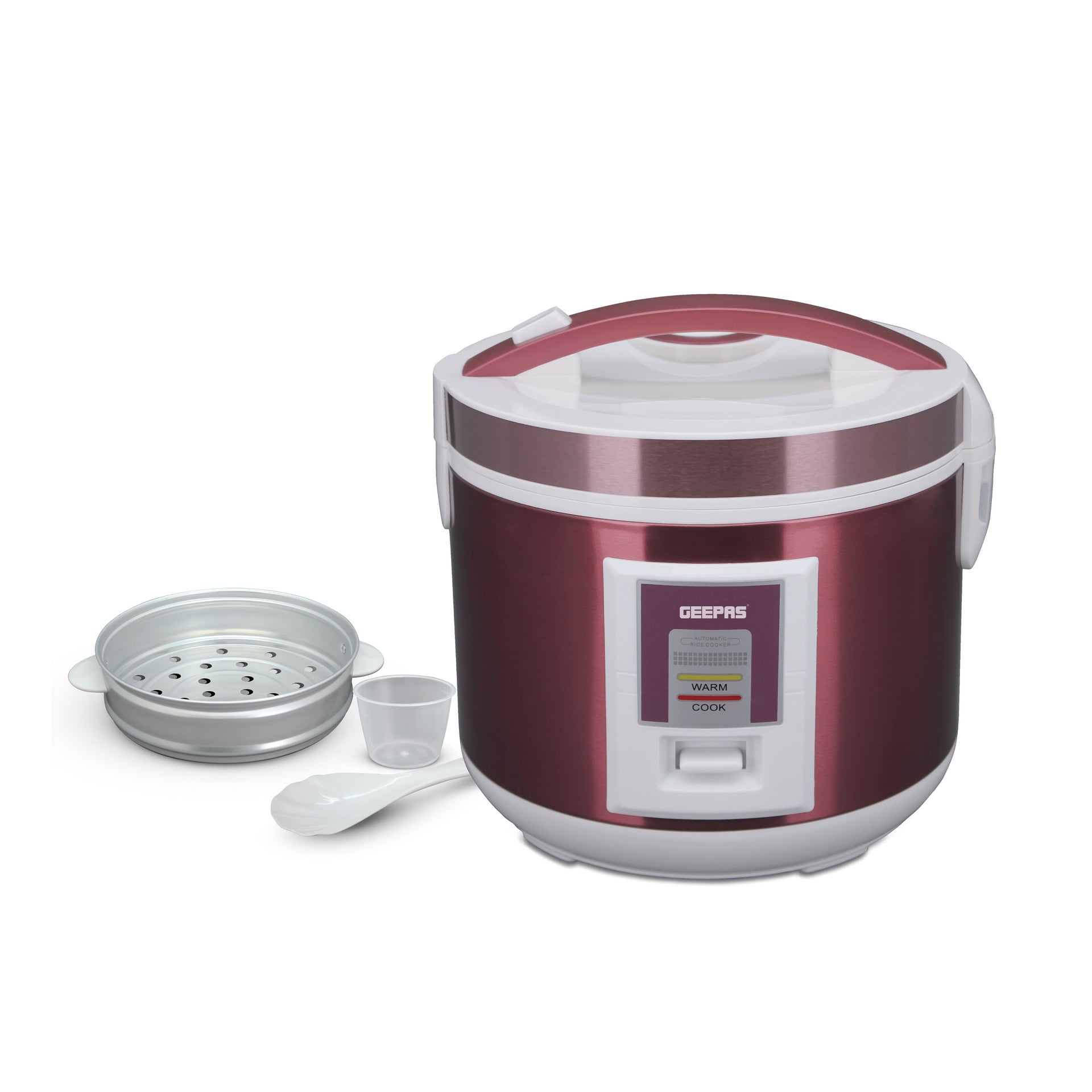 Multifunctional Automatic Rice Cooker with Stainless Steel Body & Non-Stick Inner Pot 1.5 L 708 W GRC4328N Red