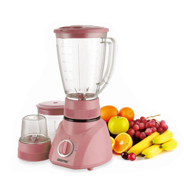 3-in-1 Blender Mixer Grinder – 1.6L Jar, 400W Motor, Wet & Dry Grinding, Mincer Attachment, 2 Speed Control with Pulse Function, Stainless Steel Blades, Pink/Green