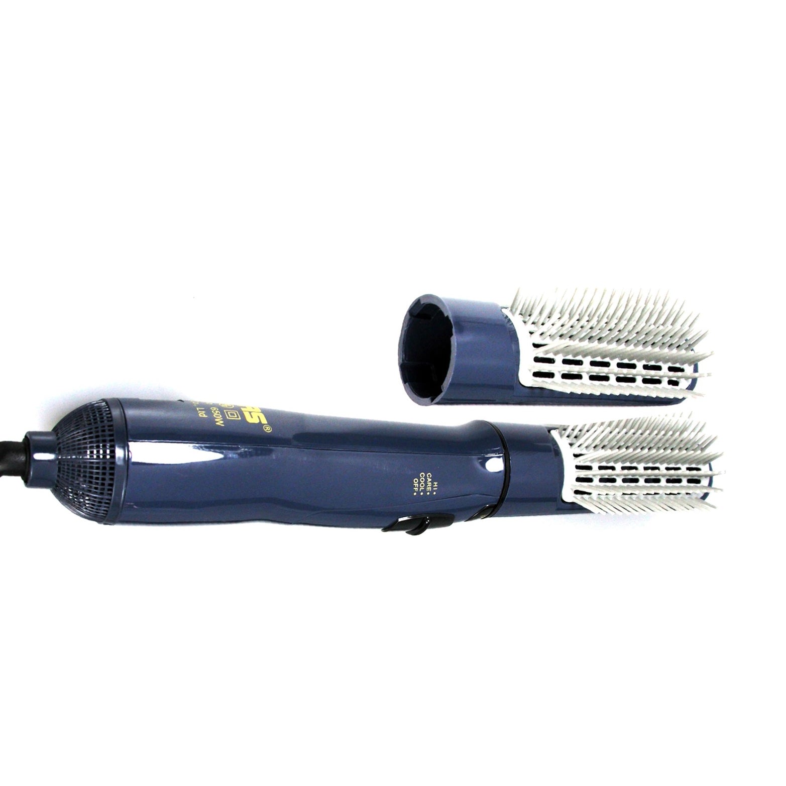 2 IN 1 Hair Styler - Hot Air Brush With 3 Temperautures Cool Air Setting Overheat Protection White/Grey 25.4x6x13.4cm